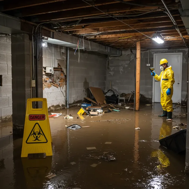 Flooded Basement Electrical Hazard in Mount Olive, NC Property