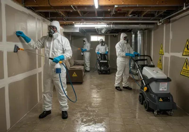 Basement Moisture Removal and Structural Drying process in Mount Olive, NC